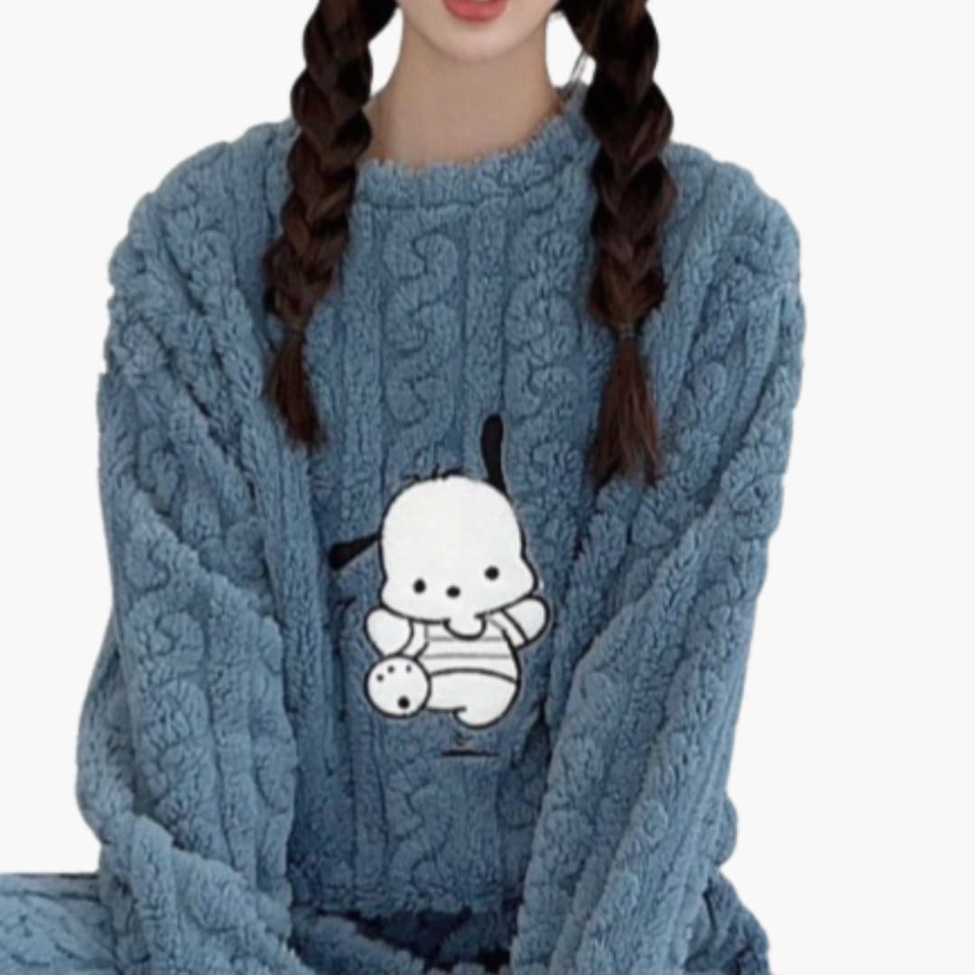 Fleece Schlafanzug Set für Damen