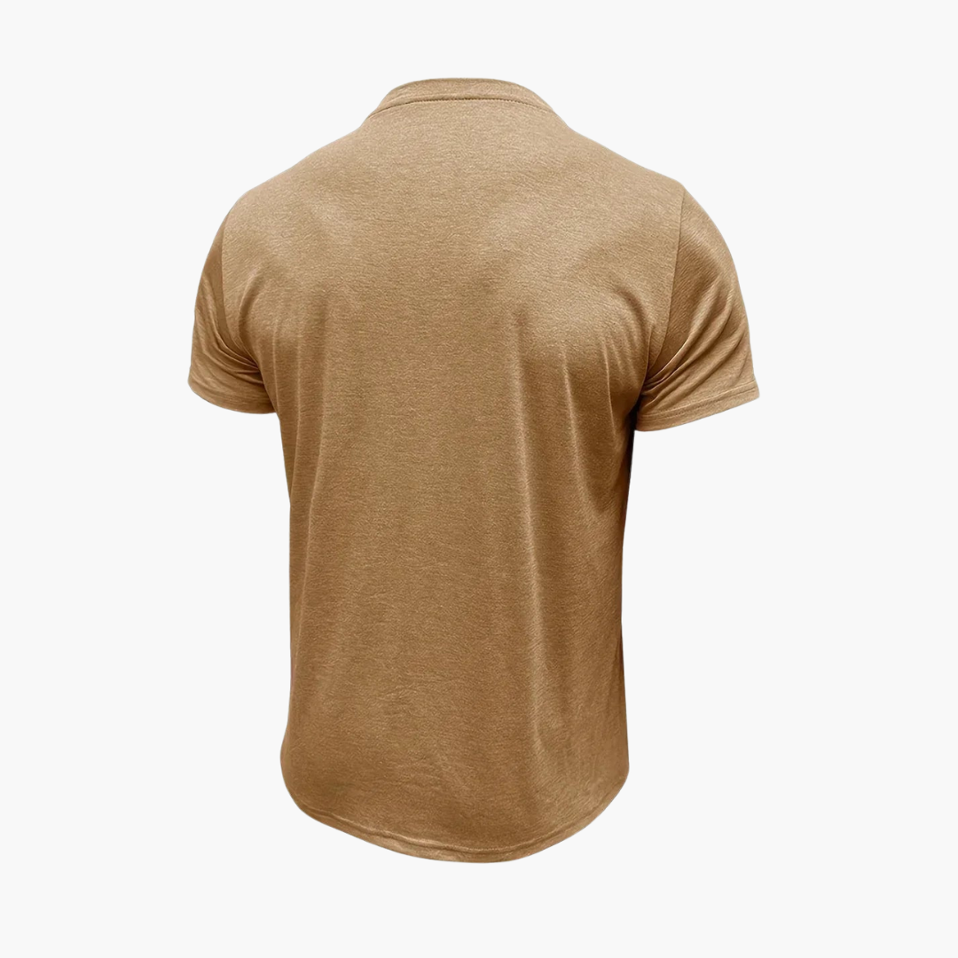 Henley T-Shirt mit Ziernähten für Herren
