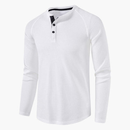 Herren-Henley-Langarm-T-Shirt