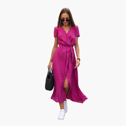 Wickeloptik Midikleid mit Gürtel für Damen