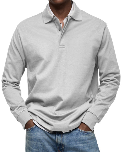 Maleko | Lässiges Langarm-Poloshirt