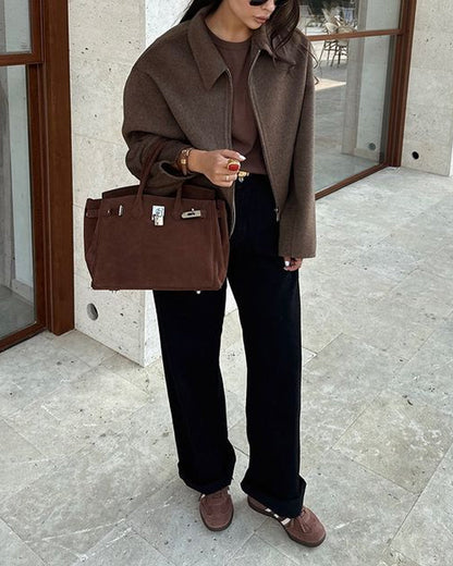 Kastenförmiger Kurzjacke für Damen