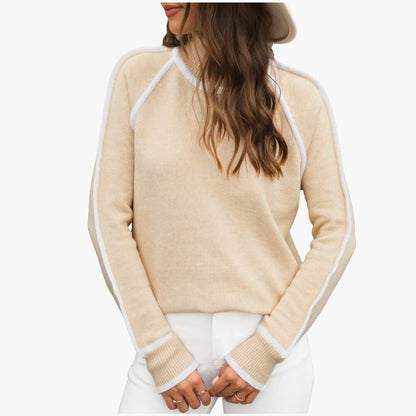 Gestreifter Rollkragenpullover für Damen