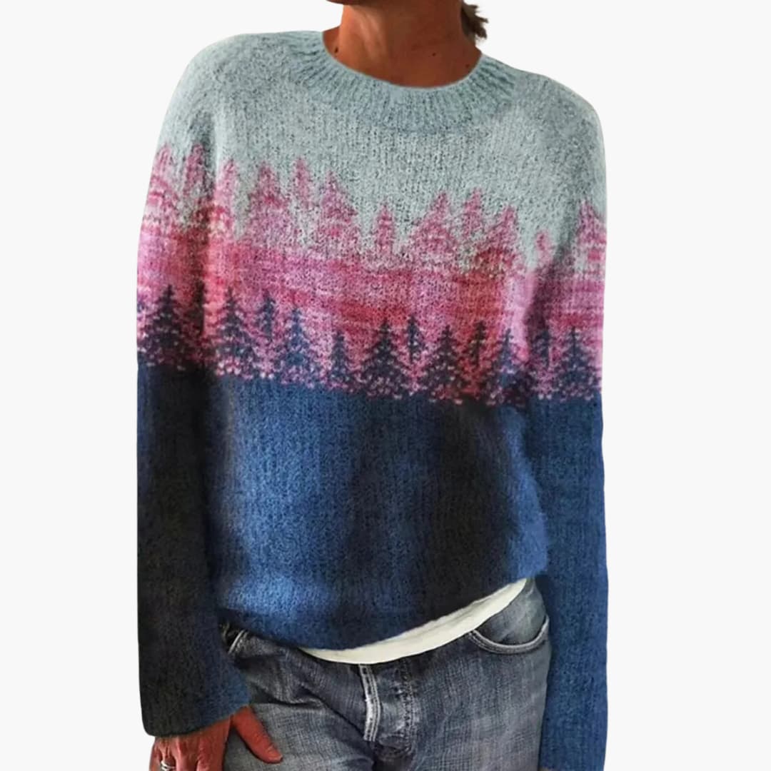 Mehrfarbiger Strickpullover für Damen