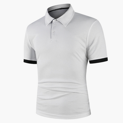 Geripptes Poloshirt mit Kontrast für Herren