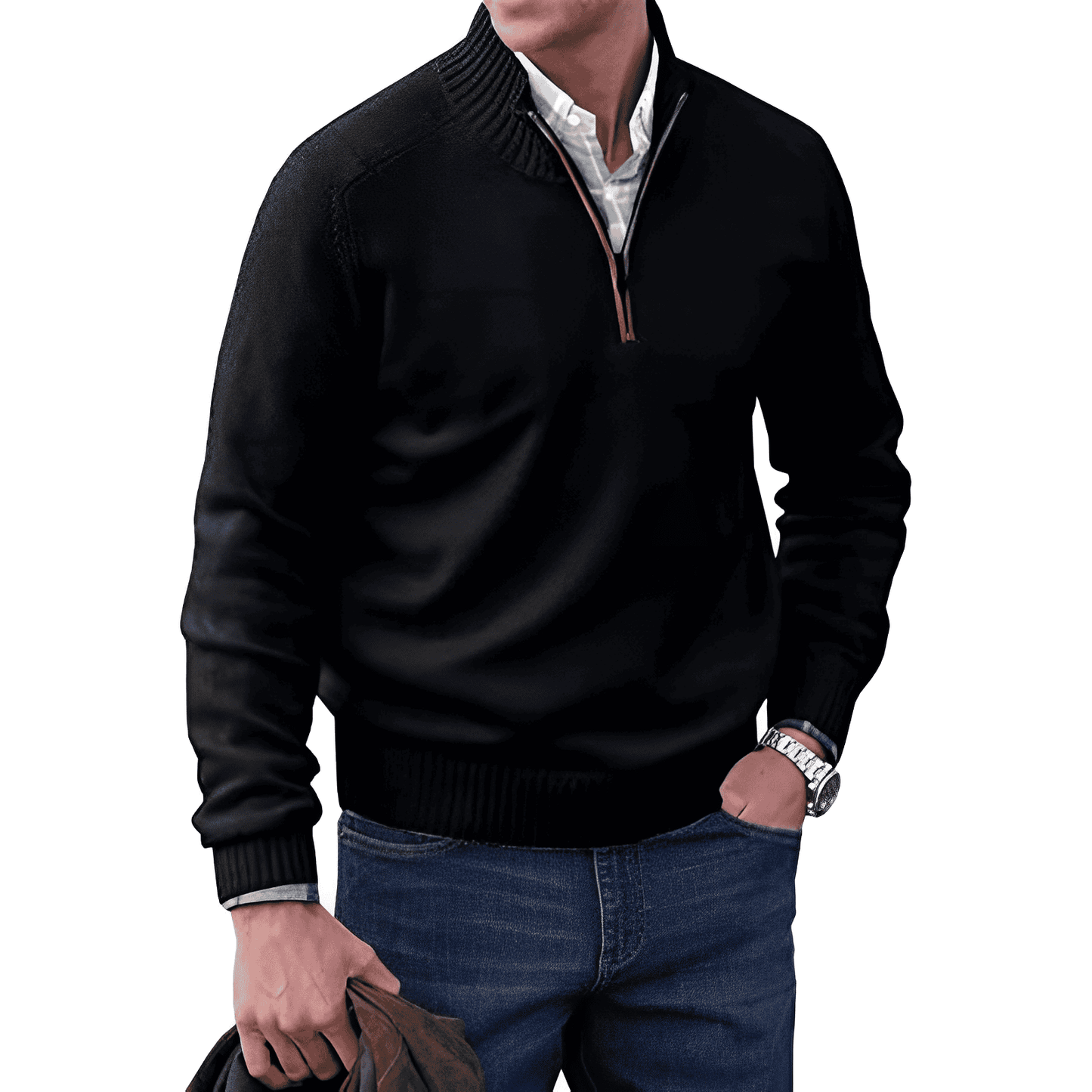 Halb-Zip Strickpullover für Herren