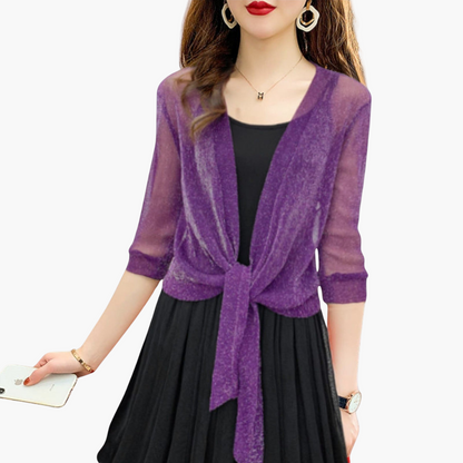 Offene Bluse mit langen Ärmeln für Damen