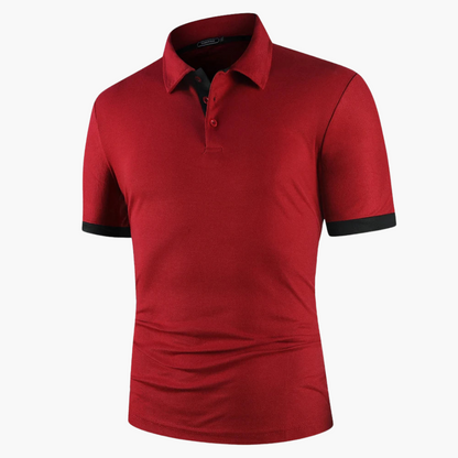 Geripptes Poloshirt mit Kontrast für Herren