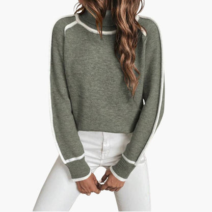 Gestreifter Rollkragenpullover für Damen