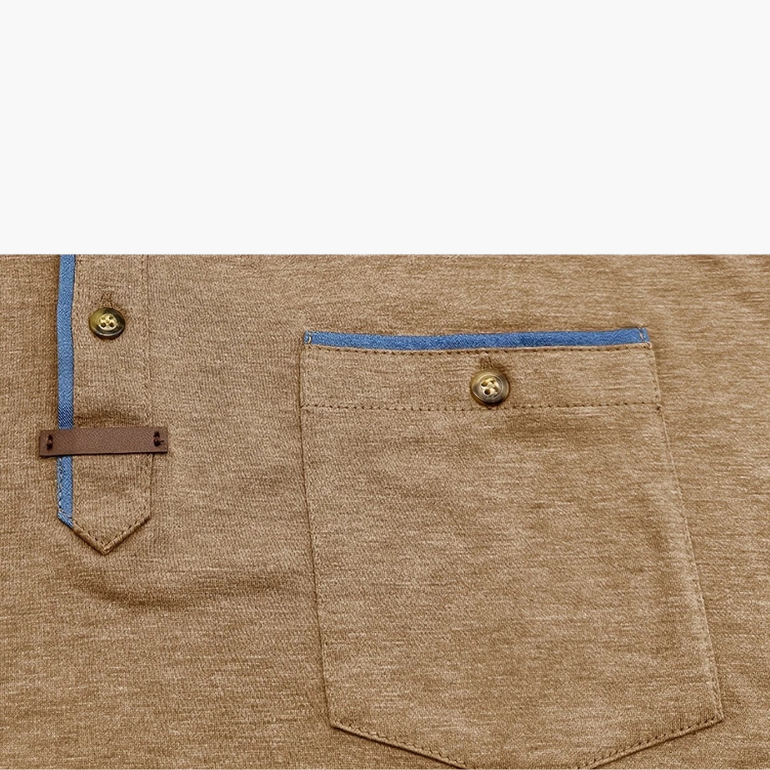 Henley T-Shirt mit Ziernähten für Herren