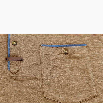 Henley T-Shirt mit Ziernähten für Herren
