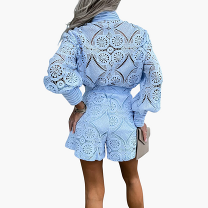 Spitzen Zweiteiler mit Shorts für Damen