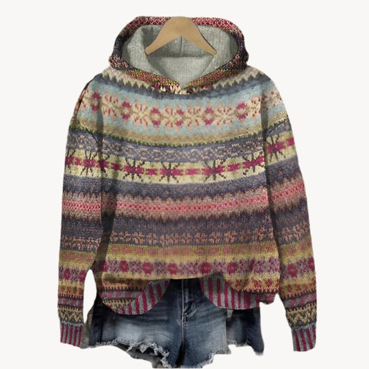 Gemusterter Kapuzenpullover für Damen