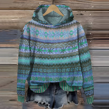 Gemusterter Kapuzenpullover für Damen