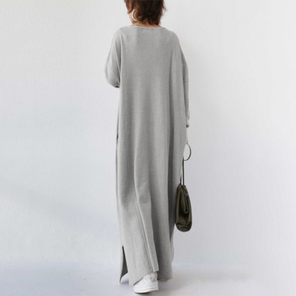 Serenya™ - Modisches Kleid mit langen Ärmeln und V-Ausschnitt