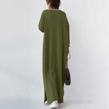 Serenya™ - Modisches Kleid mit langen Ärmeln und V-Ausschnitt