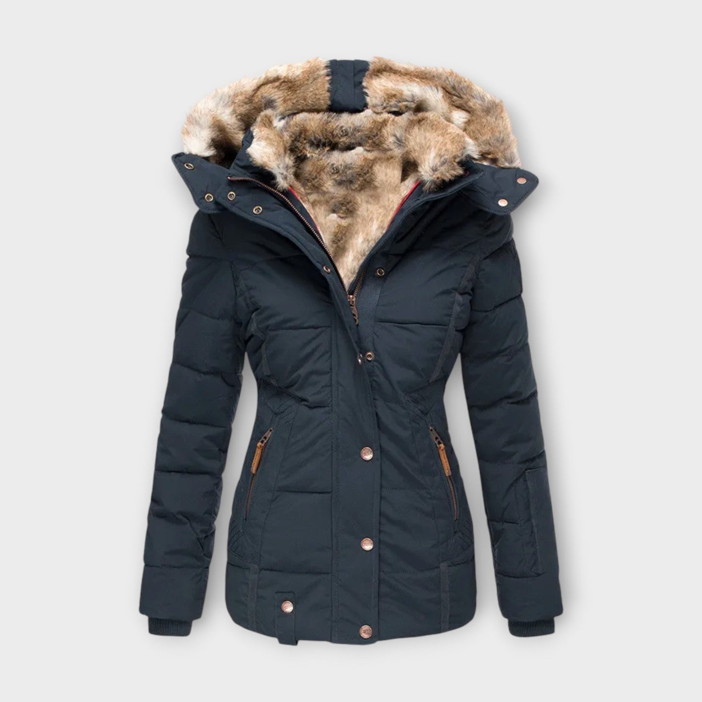 Pelzgefütterter Wintermantel für Damen