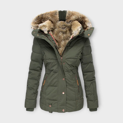 Pelzgefütterter Wintermantel für Damen