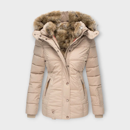 Pelzgefütterter Wintermantel für Damen