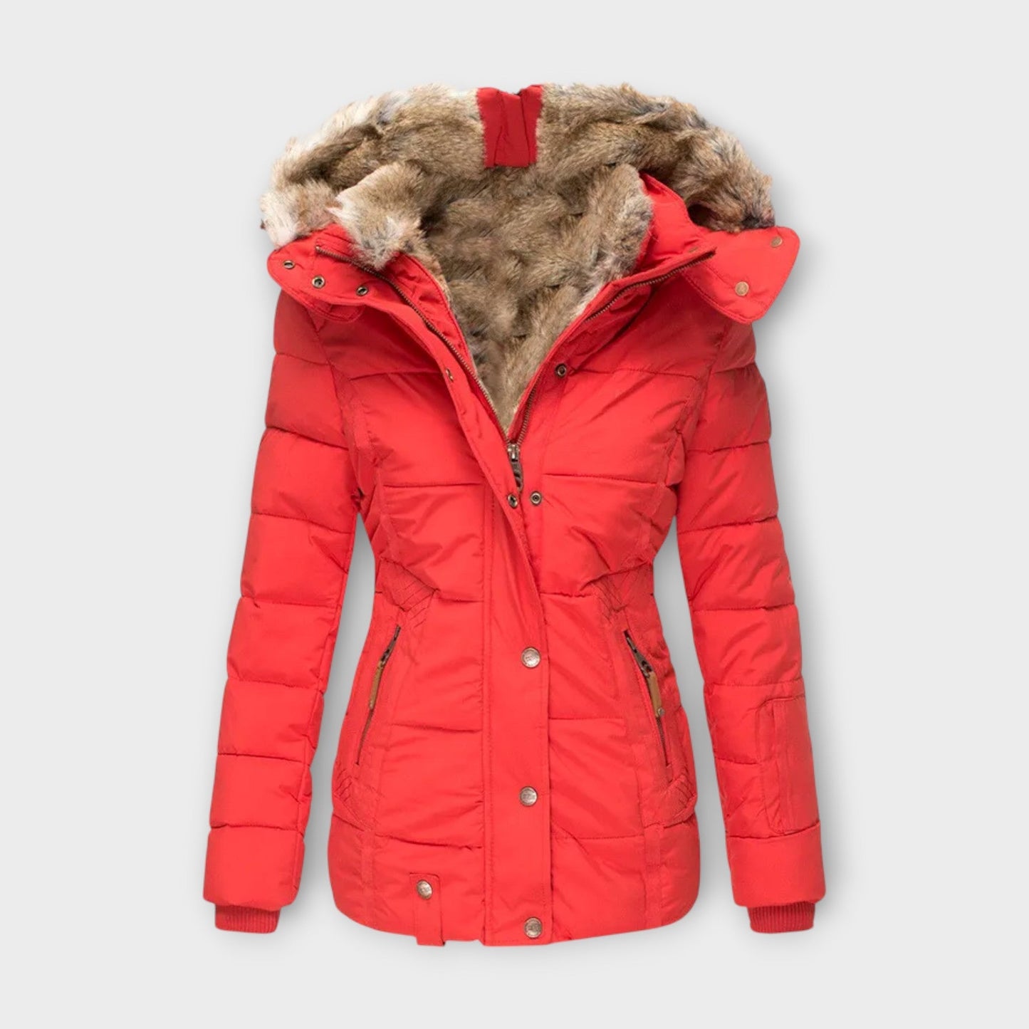 Pelzgefütterter Wintermantel für Damen