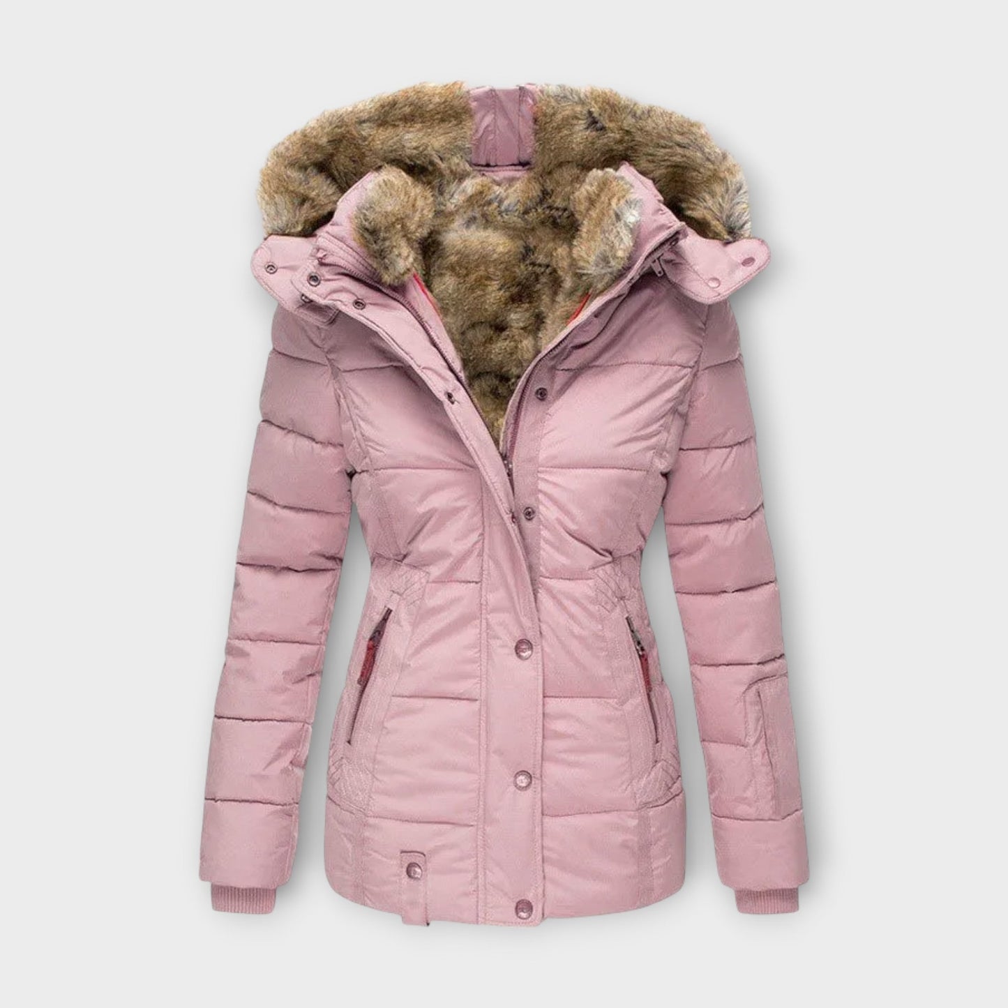 Pelzgefütterter Wintermantel für Damen