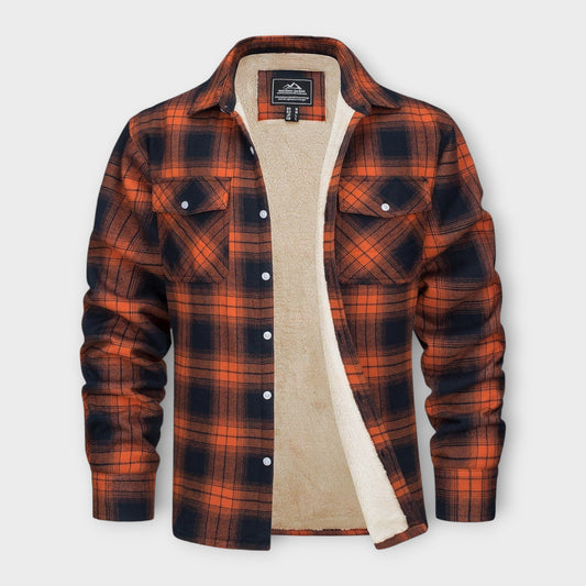 Kariertes Overshirt mit Fleece-Futter für Herren