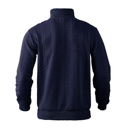 Zopfstrick Viertelreißverschluss Pullover für Herren