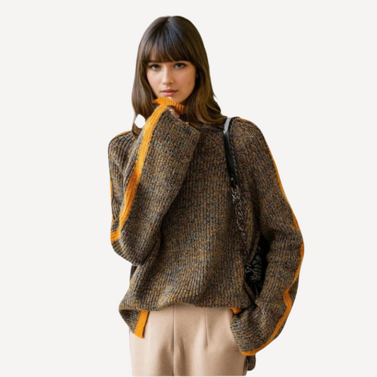 Gerippter Rollkragenpullover für Damen