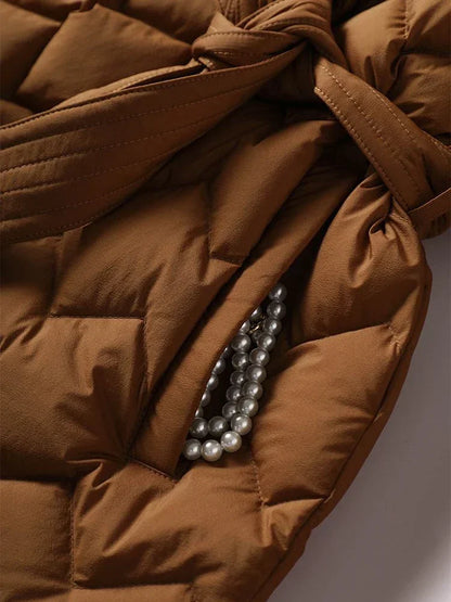 Gürtel Steppjacke für Damen