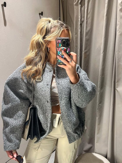 Woll Bomberjacke für Damen