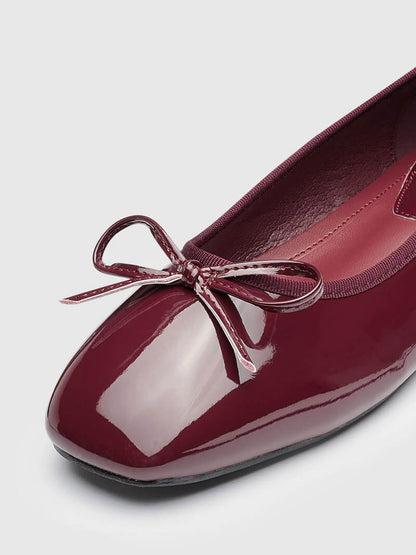 Runde Ballerinas mit Schleife für Damen