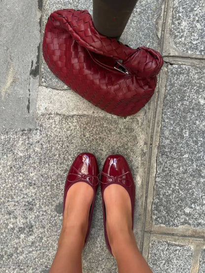 Runde Ballerinas mit Schleife für Damen