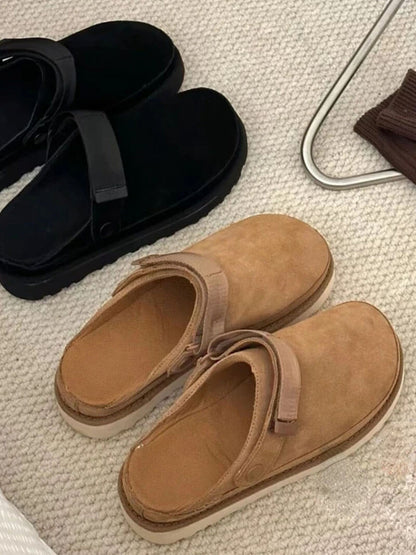 Wildleder-Optik Slipper für Damen