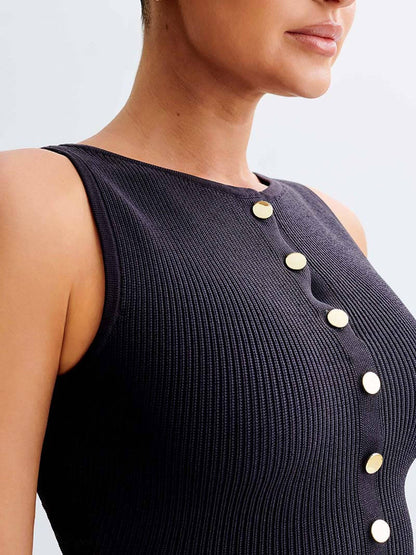 Ärmelloses Strick-Minikleid für Damen
