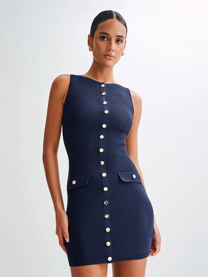 Ärmelloses Strick-Minikleid für Damen