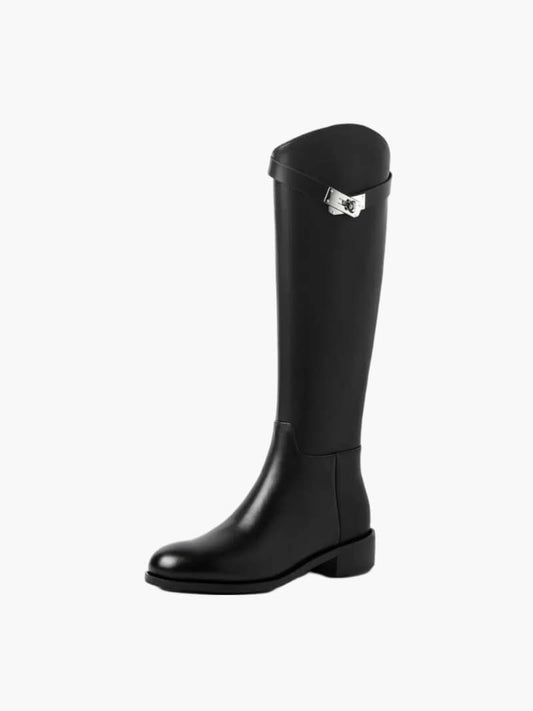 Vegan Stiefel mit Silberverschluss für Damen