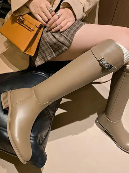 Vegan Stiefel mit Silberverschluss für Damen