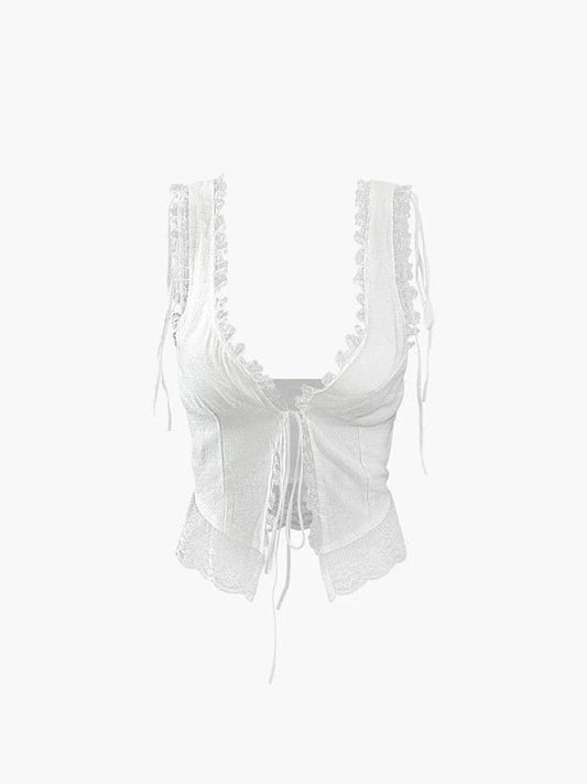 Ärmelloses Spitzentop für Damen