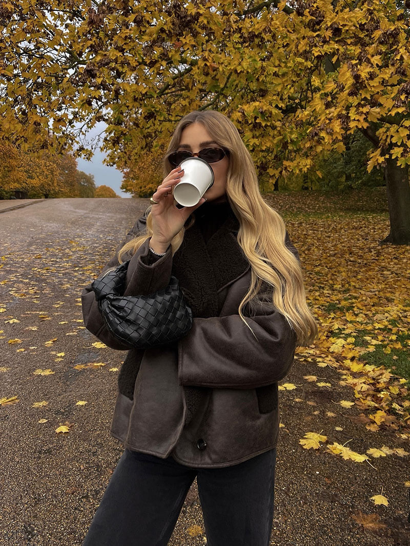 Knopfdetails Langarmjacke für Damen