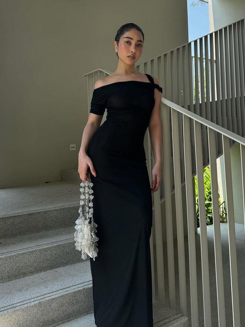 Asymmetrisches Maxikleid für Damen