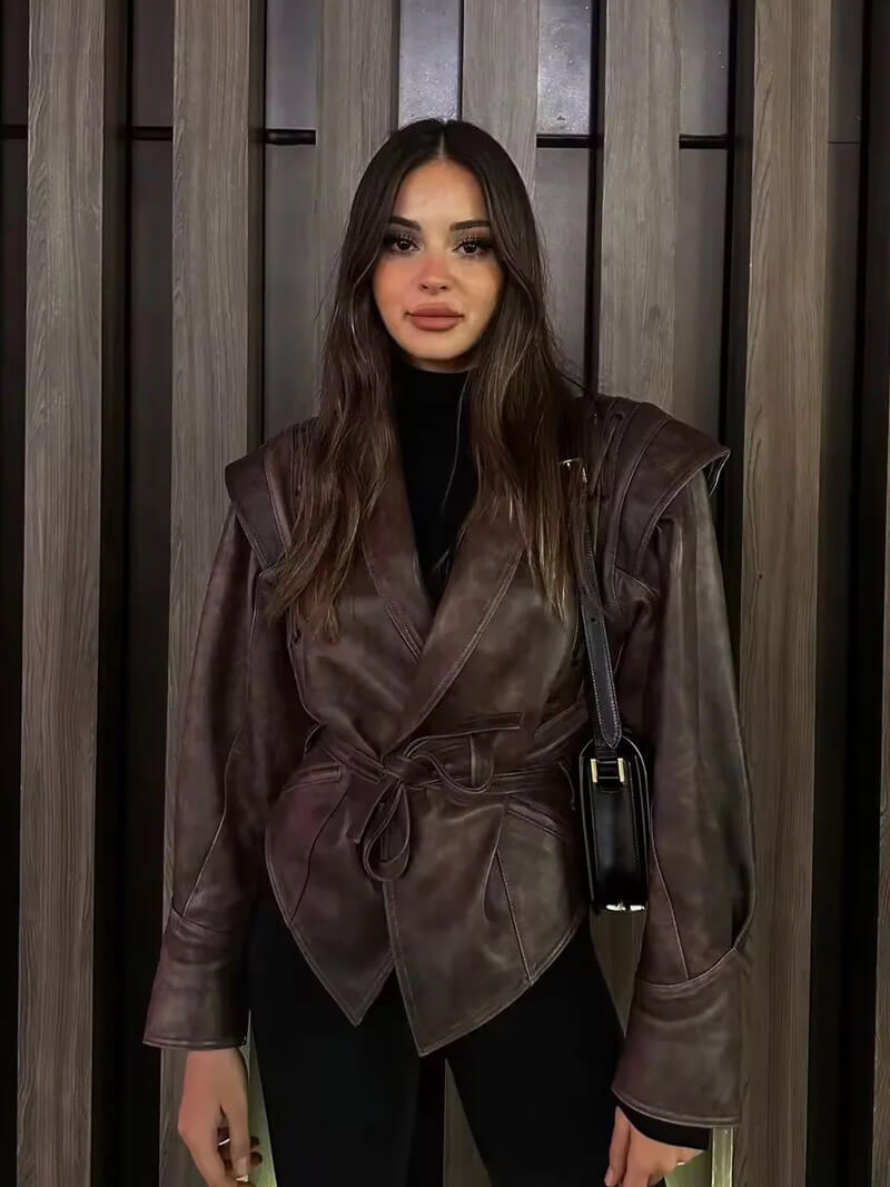 Knopf Schnürung Jacke für Damen