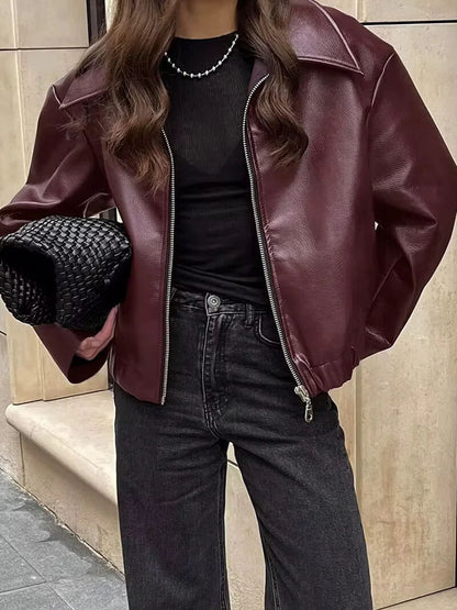 Kunstleder Jacke für Damen