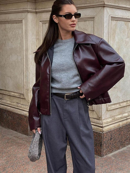 Kunstleder Jacke für Damen