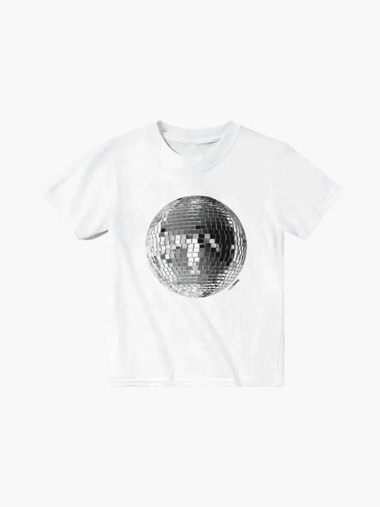 Disco-Print T-Shirt für Damen