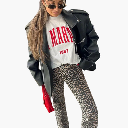 Leopardenmuster Jeans für Damen