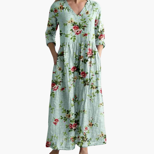 Gestreiftes Boho Maxikleid für Damen