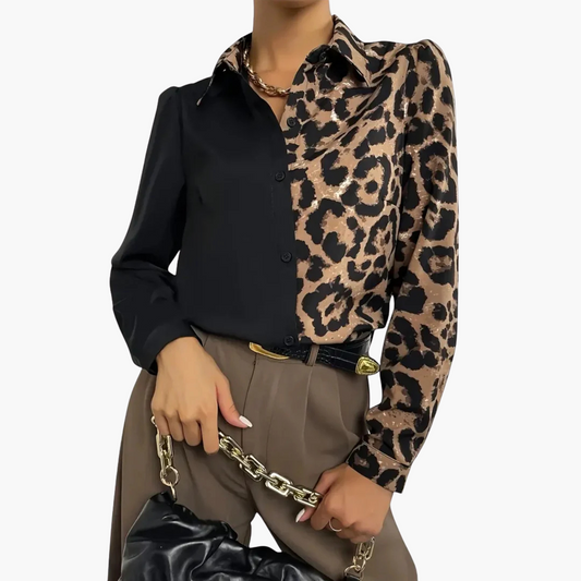 Leopard Print Bluse für Damen