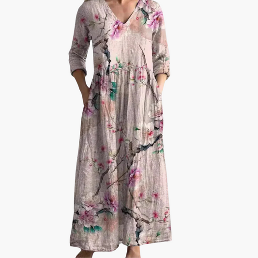 Gemustertes Maxi Kleid für Damen