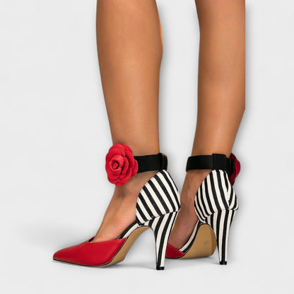 Lydia - Farblich abgesetzte Stiletto-Heels mit spitzer Zehenpartie