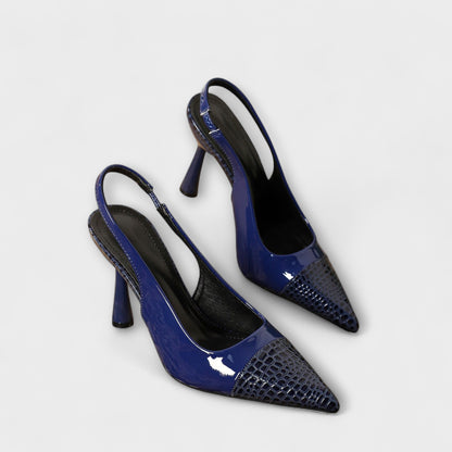 Georgia - Slingback-Stiletto-Heels mit Krokodilprägung